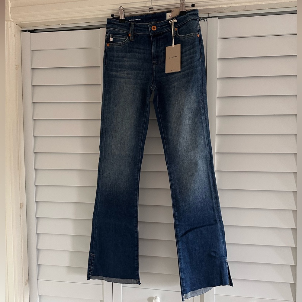 NWT Ag Adriano Goldschmied Angel Low Rise Boot Cut Jeans Dark Wash